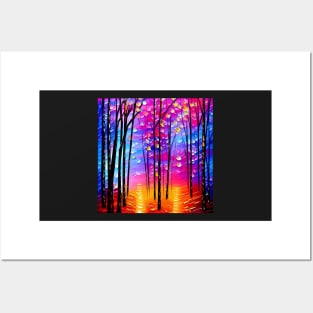 Magical Forest at Sunrise Posters and Art